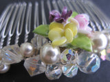 Flower and Pearl Comb