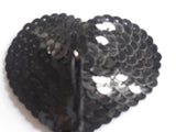 Ophelia Fancy Heart Black Sequinned Nipple Tassels