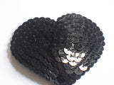 Ophelia Fancy Heart Sequinned Black Nipple Pasties