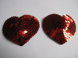 Ophelia Fancy Heart Sequinned Red Nipple Pasties