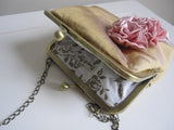 Flower Girl Rosette Bag - Champagne & Pink