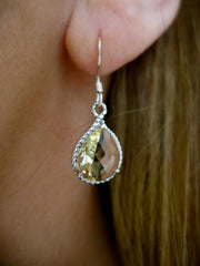 Marnie Yellow Stone Silver Earrings