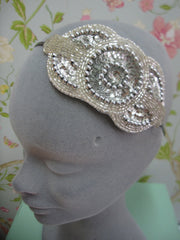 Nina 1920's Silver Beaded Headband