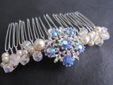 Blue Crystal Pearl Comb