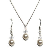 Clara Crystal & Pearl Earrings and Necklace Set